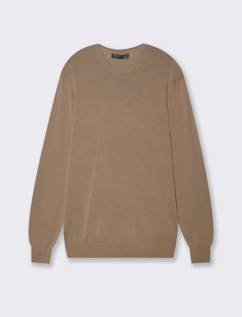 Maglia basic in puro cotone da uomo - Grigio tortora