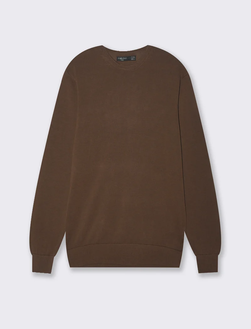 Maglia basic in puro cotone da uomo - Moro