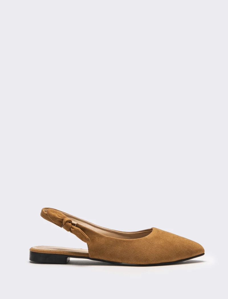 Slingback da donna con fiocco laterale - Cammello
