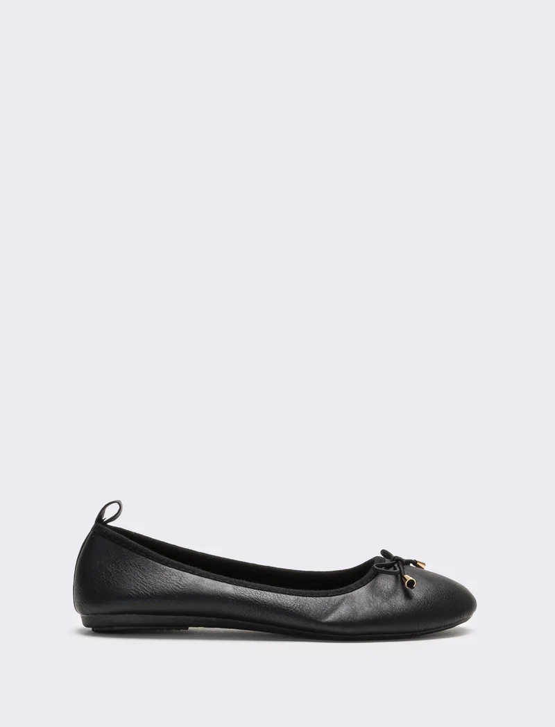 Ballerina da donna con fiocco - Nero