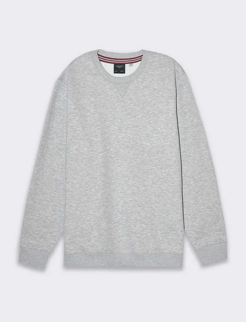Felpa basic girocollo da uomo - Grigio mel.