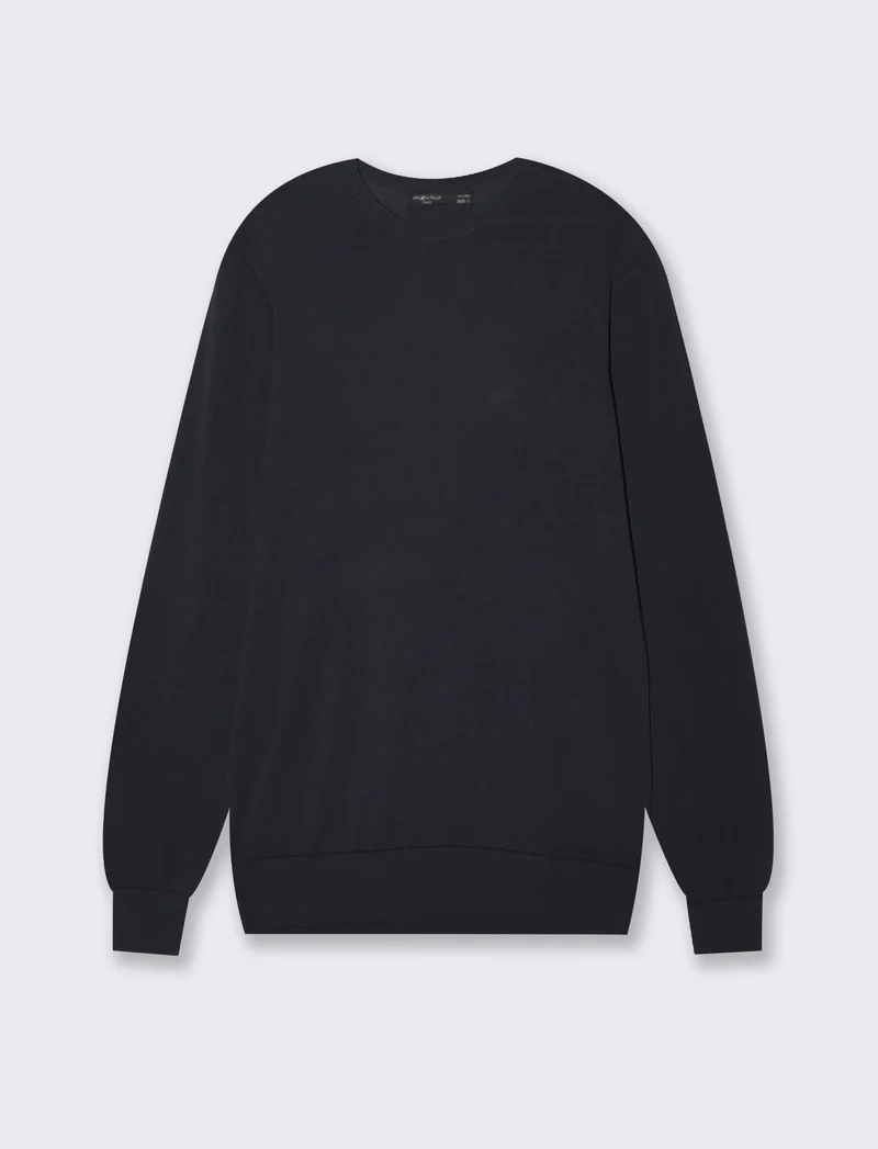 Maglia basic in puro cotone da uomo - Blu