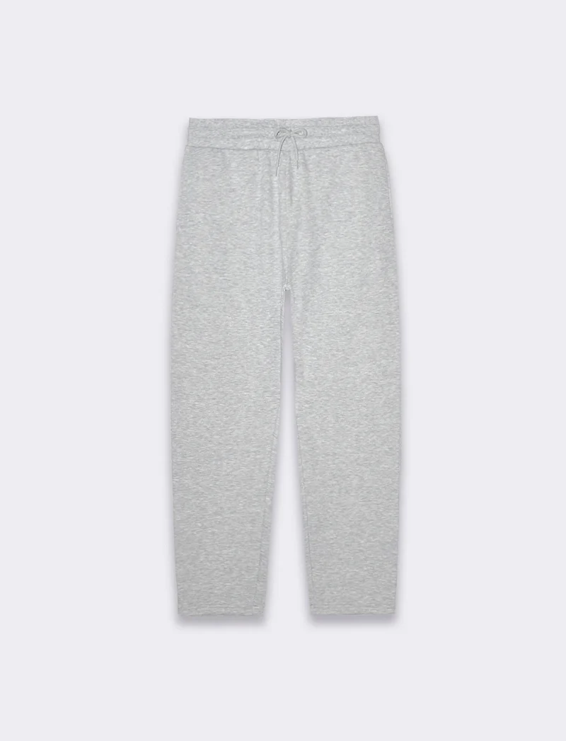 Pantaloni straight in felpa con vita jogger da uomo - Grigio mel.