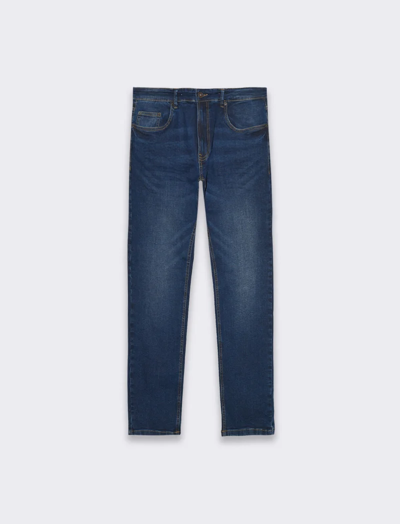 Jeans slim fit blu scuro da uomo - Denim