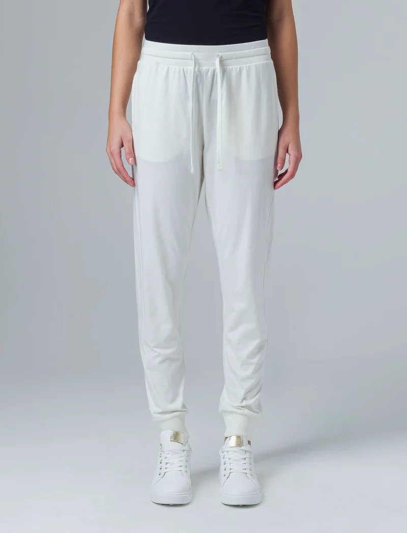Jogger basico con tasche verticali da donna - Avorio