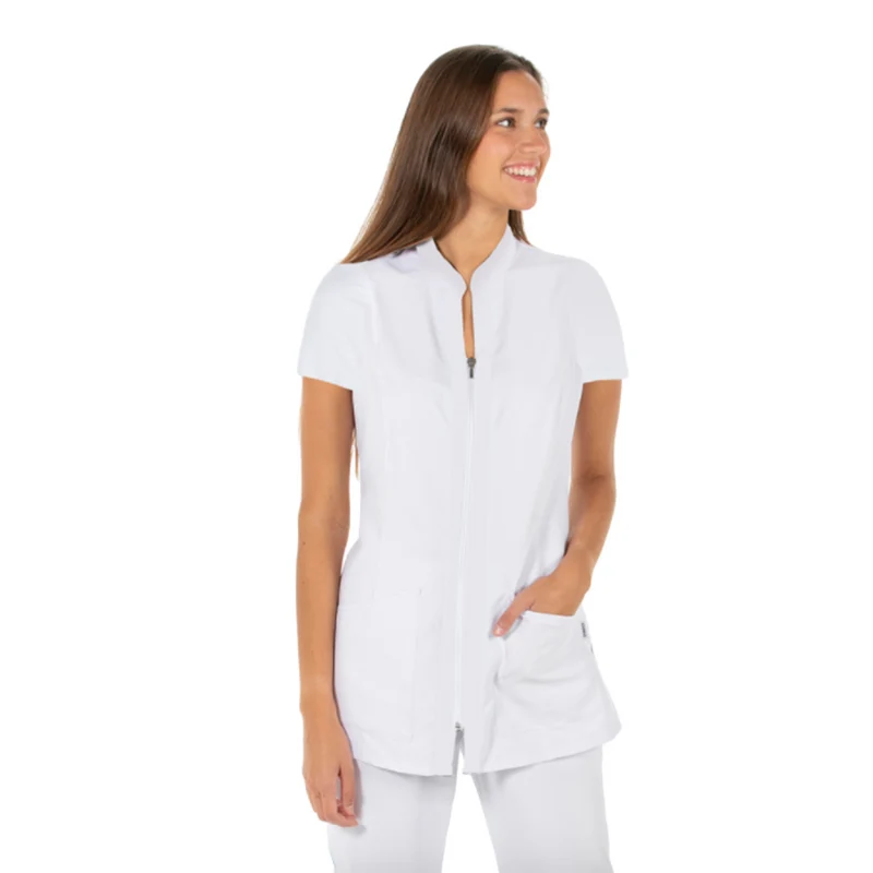 Chaqueta Microfibra Mujer Manga Corta Cuello Mao