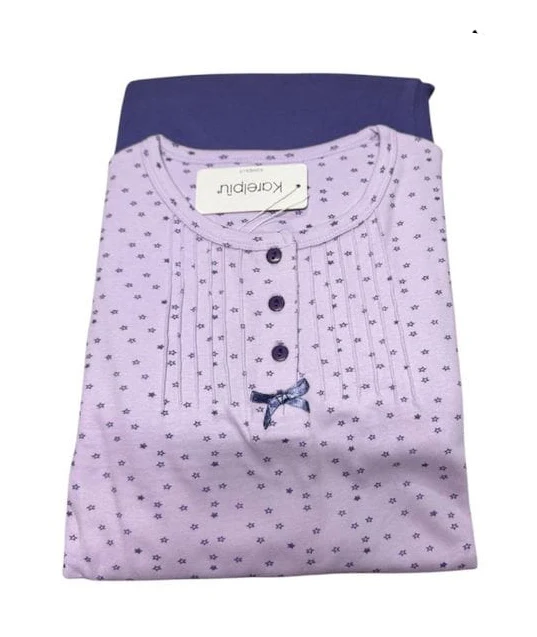 Pigiama Donna Caldo Cotone Karelpiù KF3029PLD – Modello Stelline