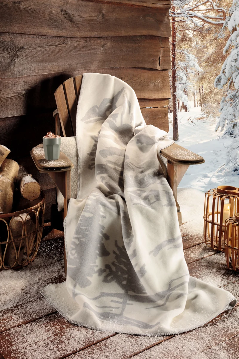 Plaid Reversibile in Caldo Cotone MOUNTAIN DREAMS