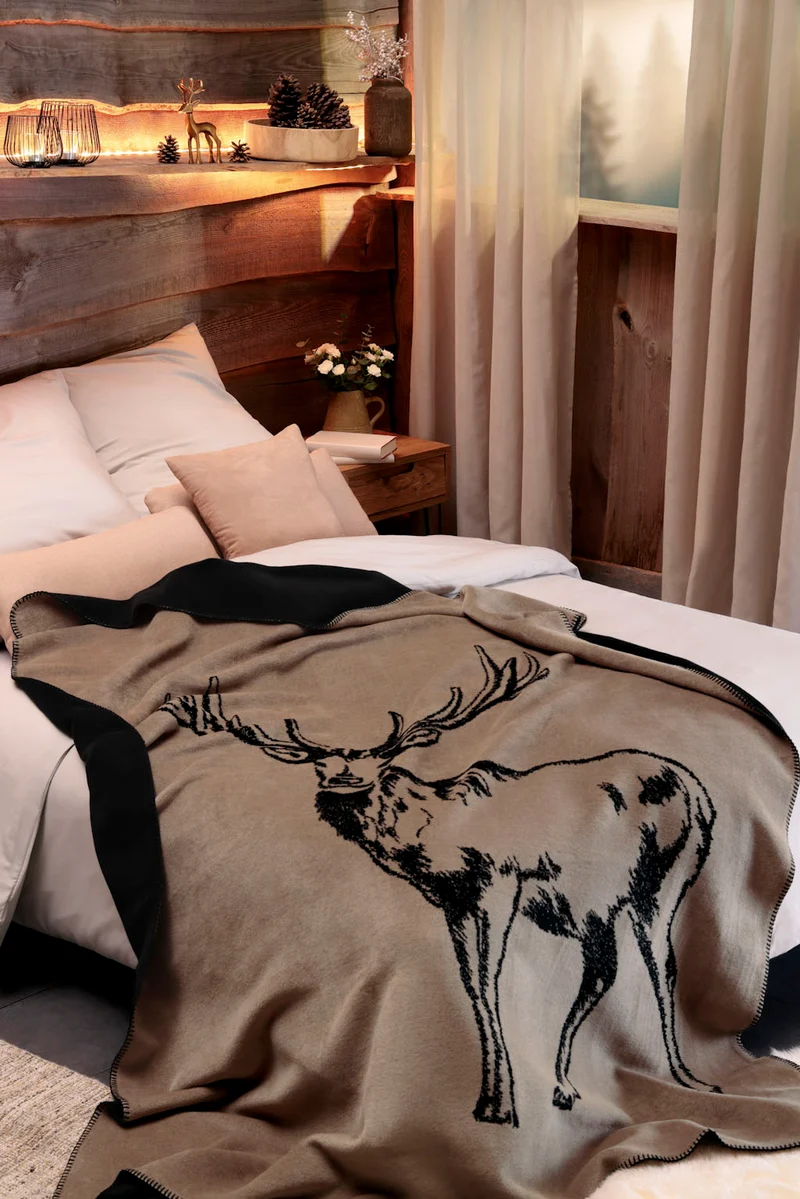 Plaid Reversibile in Caldo Cotone DEER