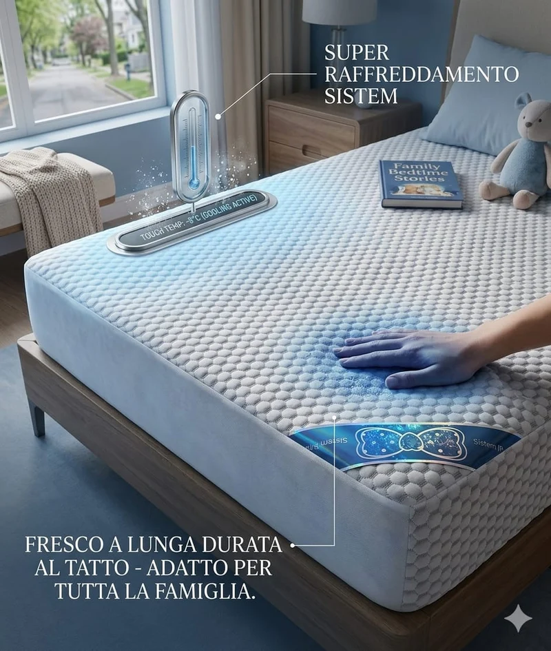 Coprimaterasso Matrimoniale Vivi Victoria Maxi 180x200 cm Tessuto Rinfrescante Bielastico