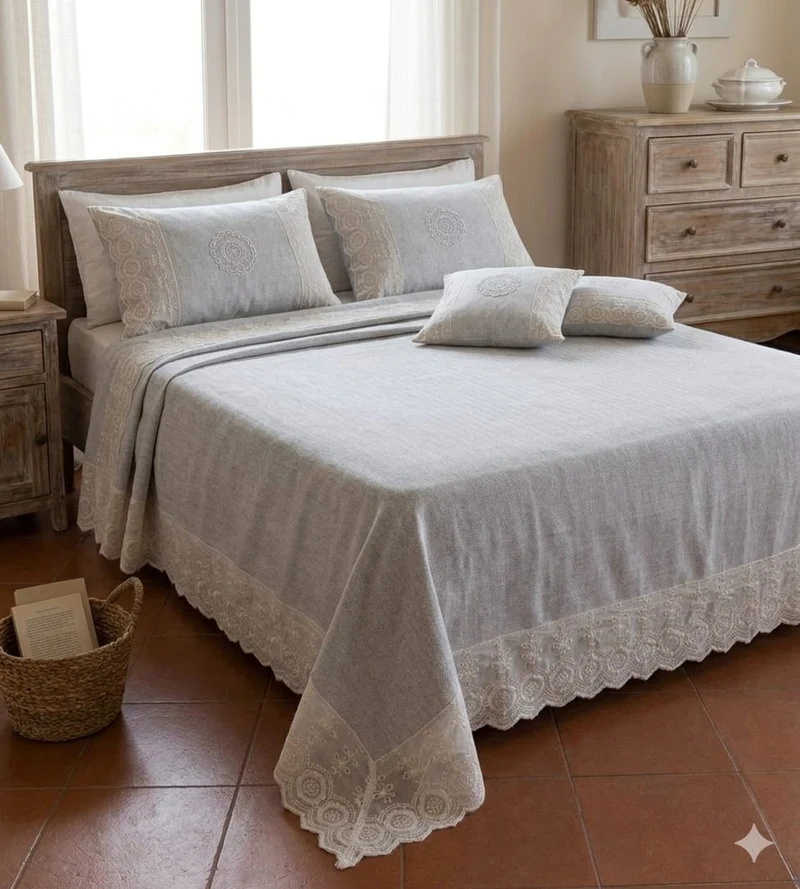 Copritutto Mastro Bianco Vienna Copridivano Copriletto 250x250 cm in Cotone