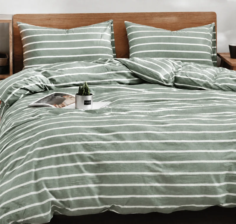 Parure Copripiumino Tinto Filo GREEN LINES