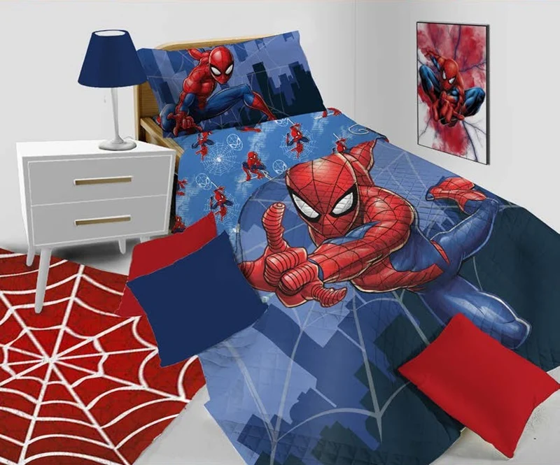 Copriletto trapuntato Singolo Spider-Man originale Disney di Hermet Home