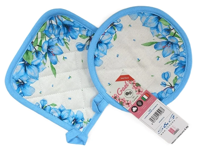 Set 2 presine Gael in cotone con stampa HD di S&G Home 19x19 cm.