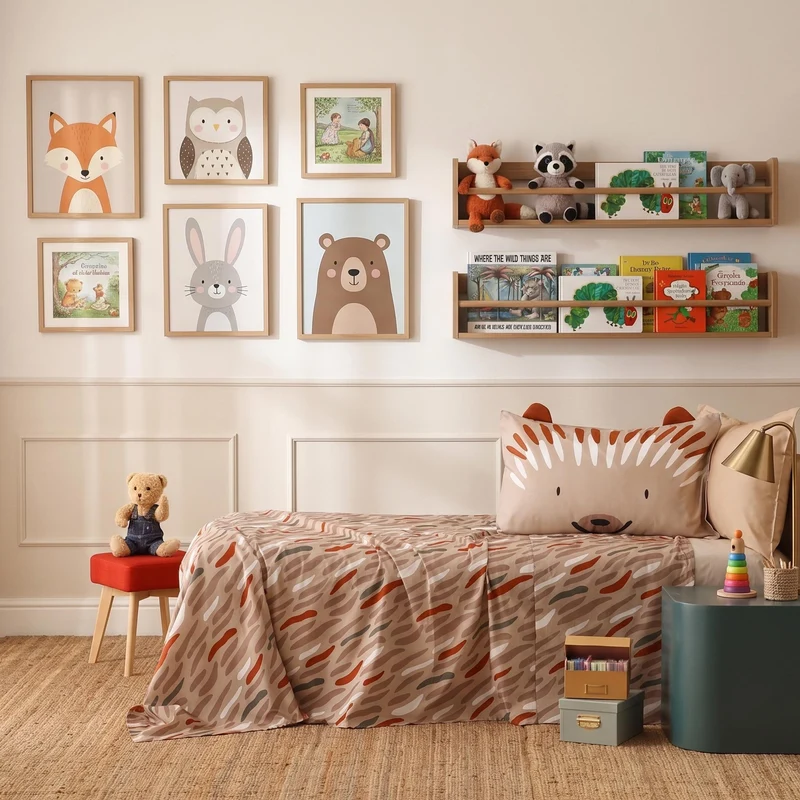 Completo Lenzuola KIDS Percalle Stampato Ciuffi