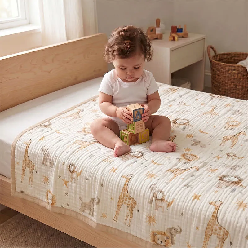 Coperta in mussola di cotone "Regno Animale"
