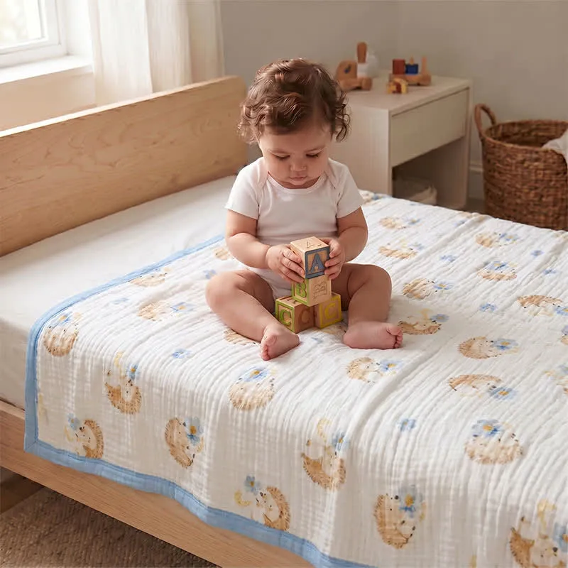 Coperta in garza di cotone con piccolo riccio
