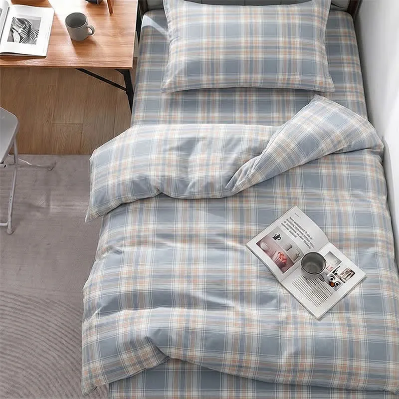 Set di biancheria da letto matrimoniale extra- Singolo in cotone a XL blu