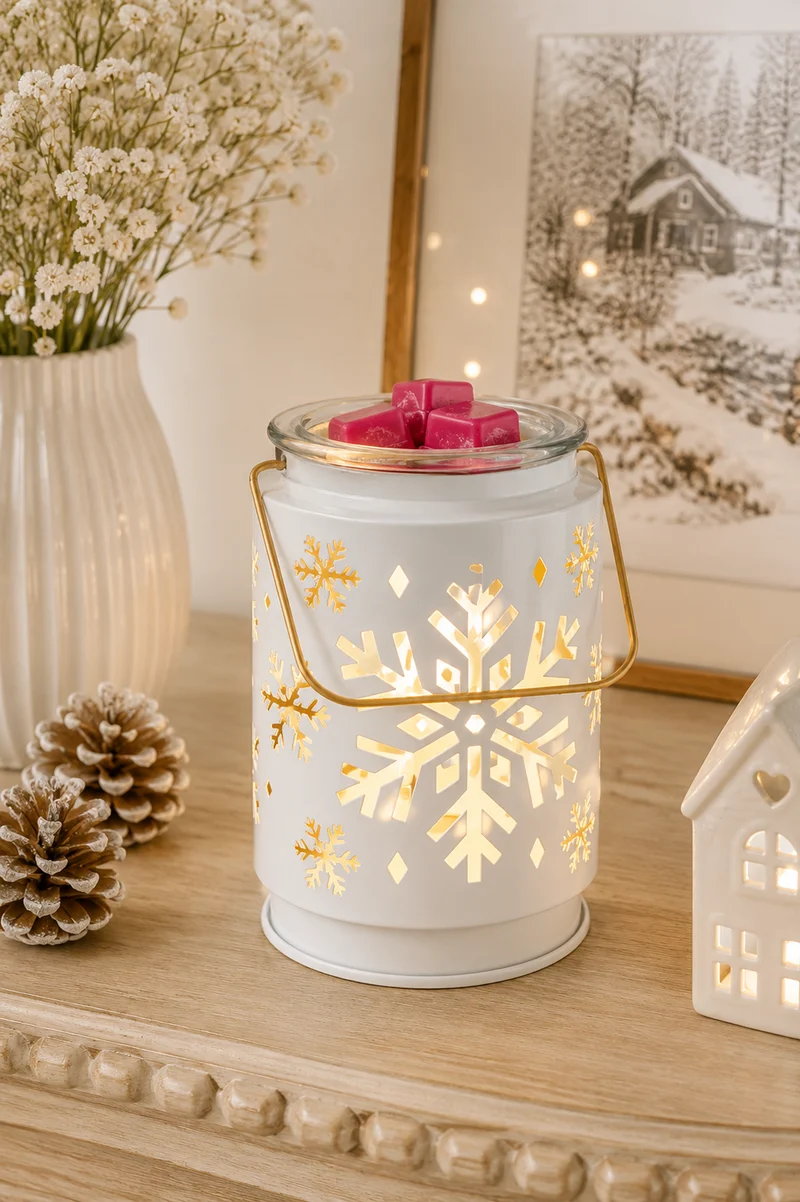 Lampada Scaldacera Elettrica Snowflake Edison Bianca – Candle Warmers®