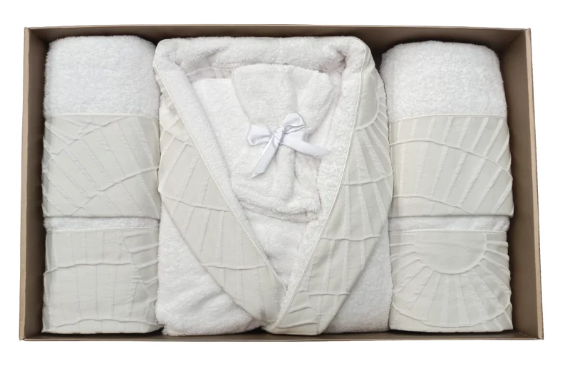 Set da bagno Booho per Lui e Lei 8 pezzi in cotone di Battaglia Classico Italiano
