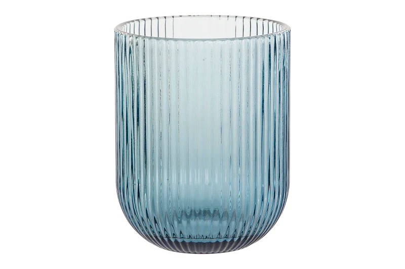 Set 6 Bicchieri in Cristallo Grattato Azzurro | Item International 240 ml