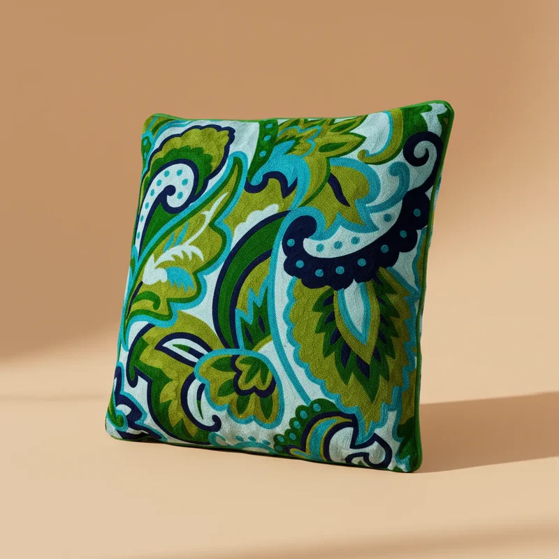 Cuscino Arredo 100% Cotone Ricamato GIUNGLA