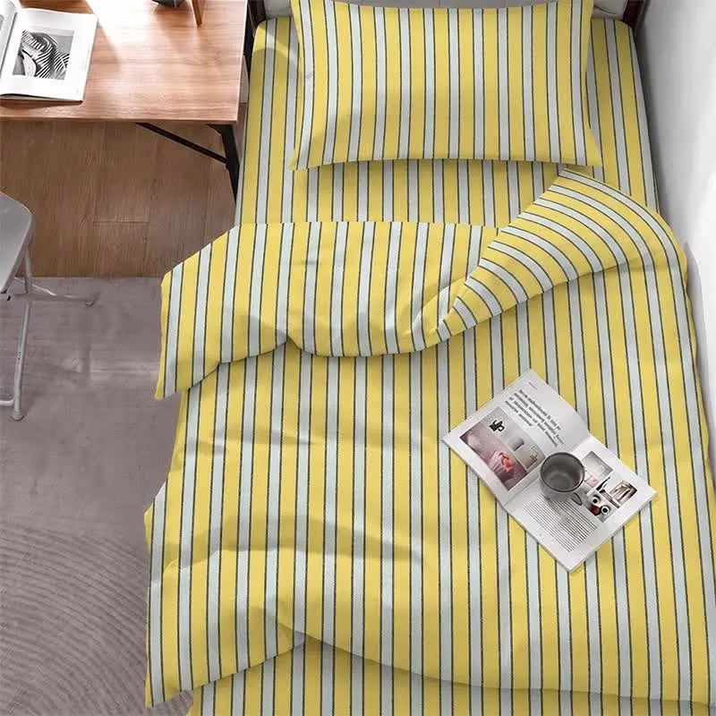 Set di biancheria da letto moderno a righe bicolore