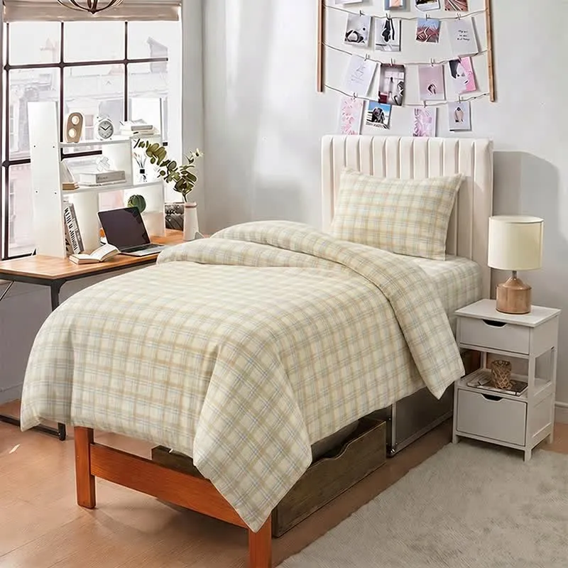 Set di biancheria da letto per dormitorio a quadri, spessore sottile