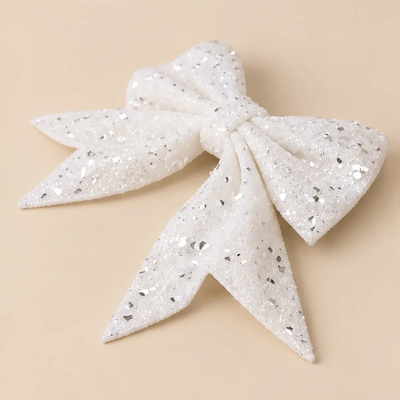 Fiocco Glitter Bianco 12 x 14 cm