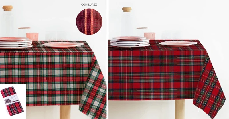 Tovaglia Natalizia scozzese Natalina in tinto filo lurex di Lovely Home