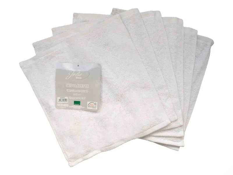Lavette Bagno in Cotone 550 gr Jolie Firenze – Set 6 Pezzi Made in Italy