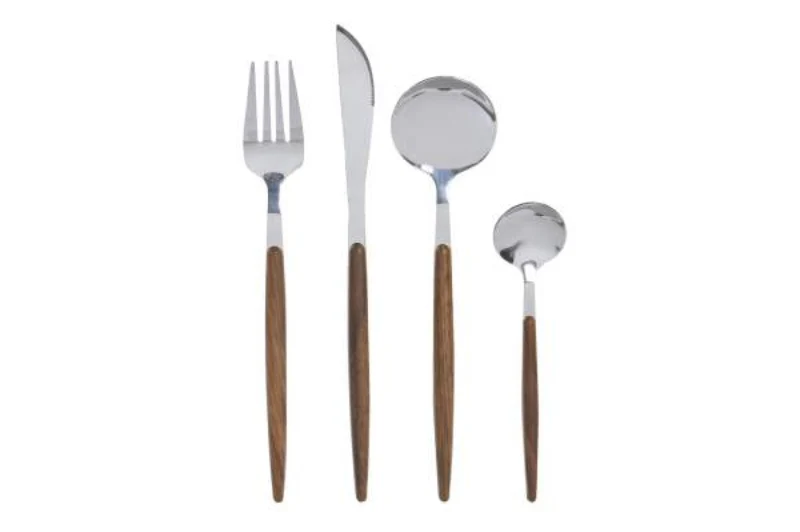 Set 16 Posate Acciaio Inossidabile con Manico Effetto Legno – Item International