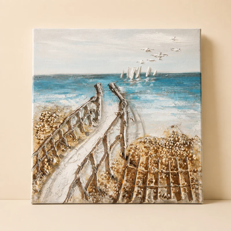 Dipinto a Mano Spiaggia – 30 x 30 cm