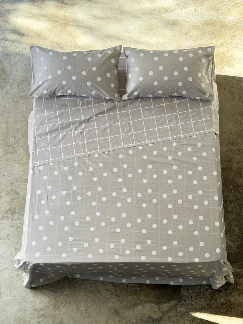 Completo Lenzuola Copriletto Pois-Quadri EASY