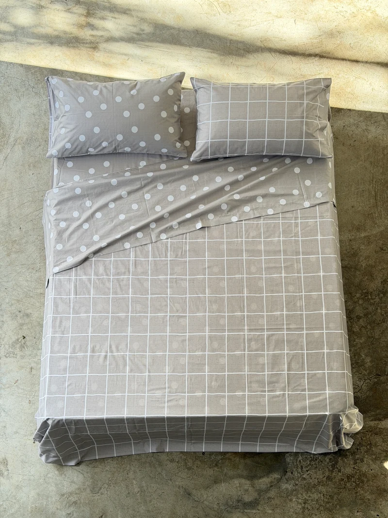 Completo Lenzuola Copriletto Quadri-Pois EASY