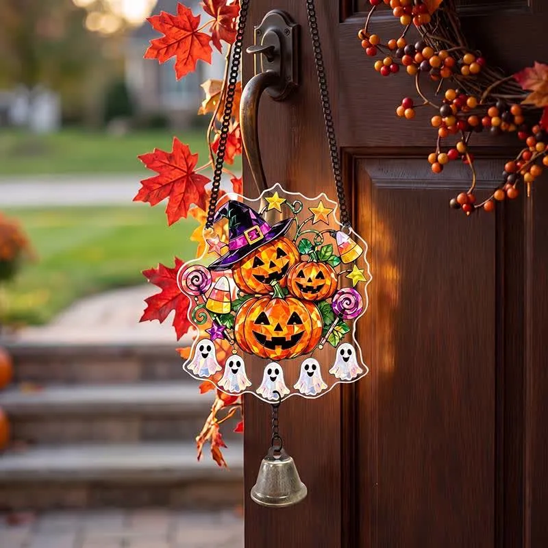 Decorazione acchiappasole di Halloween in acrilico con campanellino