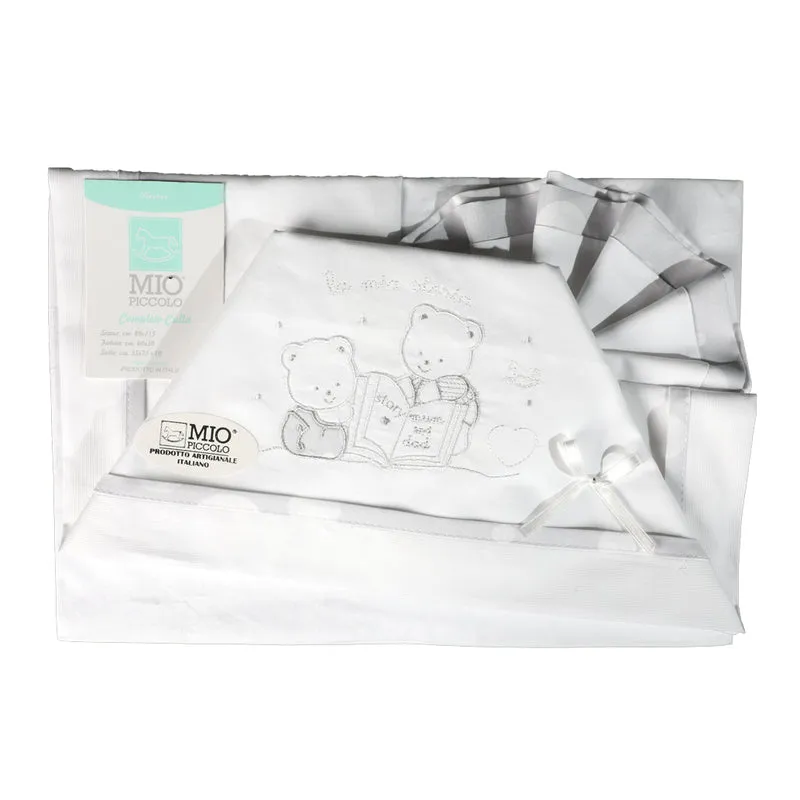 SET LENZUOLA CULLA CARROZZINO "ORSO BIANCO" - MIO PICCOLO