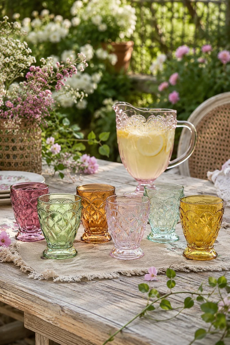 Set 6 Bicchieri Colorati in Vetro Saint Emilion Chic Antique