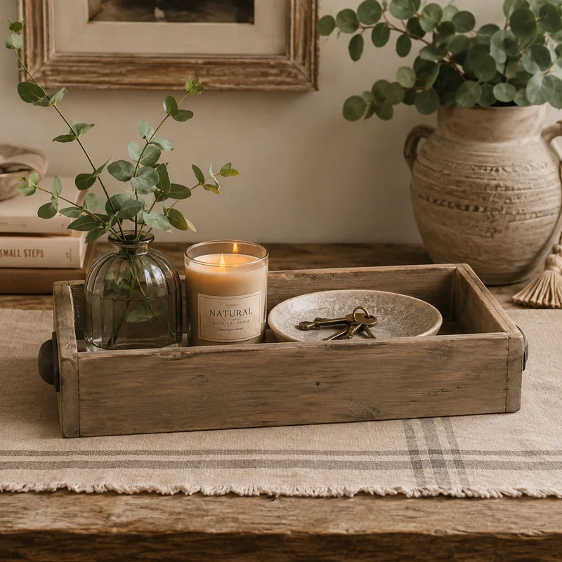 Cassetta Vassoio in Legno Riciclato – 37 x 16 x H 10 cm