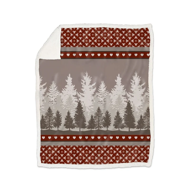 Plaid Natalizio con Pelliccia Daunex Tree 130x160 cm