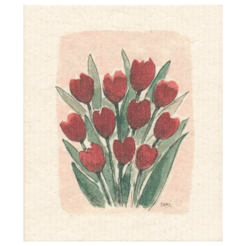 Panno svedese Tulipani rossi