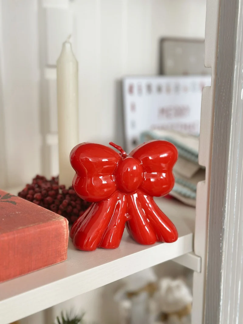 Candela fiocco rosso