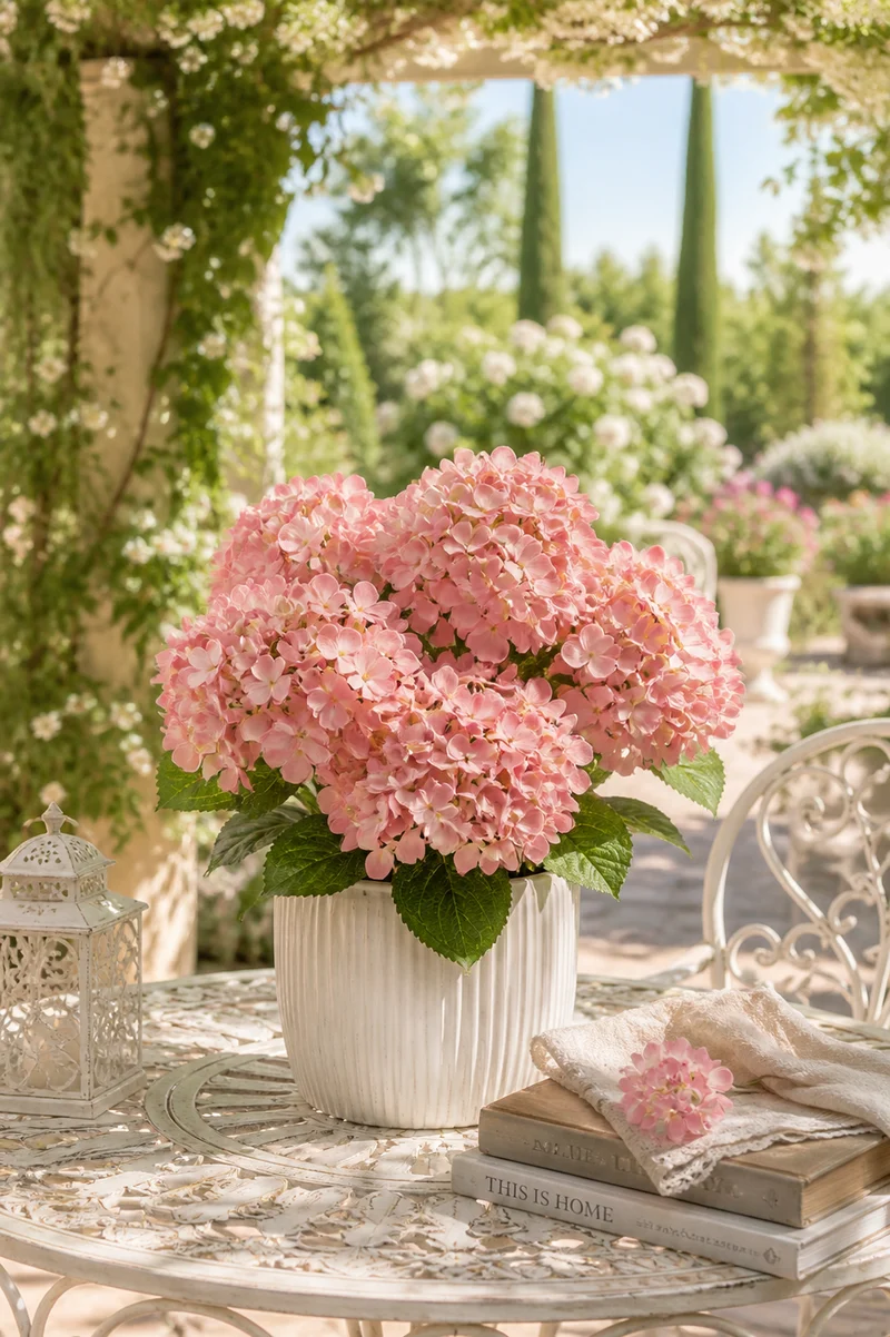 Mazzo Ortensie Artificiali rosa 45 cm EDG