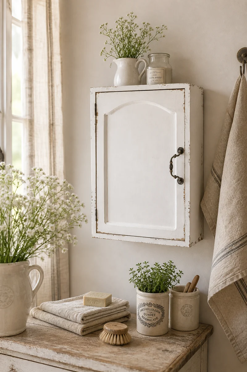 Mobile a parete con 1 anta Chic Antique
