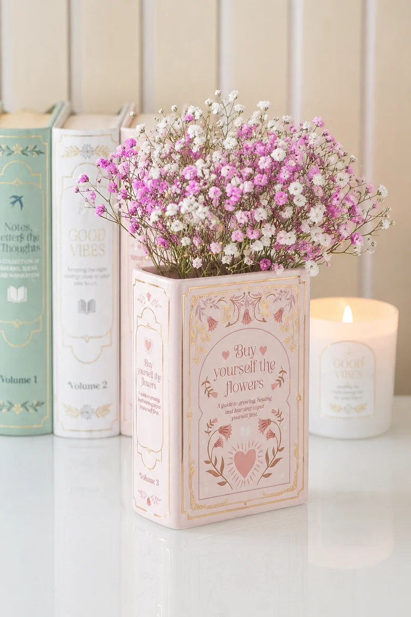 Vaso a forma di Libro Rosa