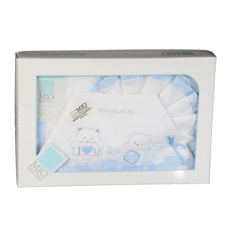 Set Lenzuolo Culla Lettino Puro Cotone Mio Piccolo Mamma Vari Colori