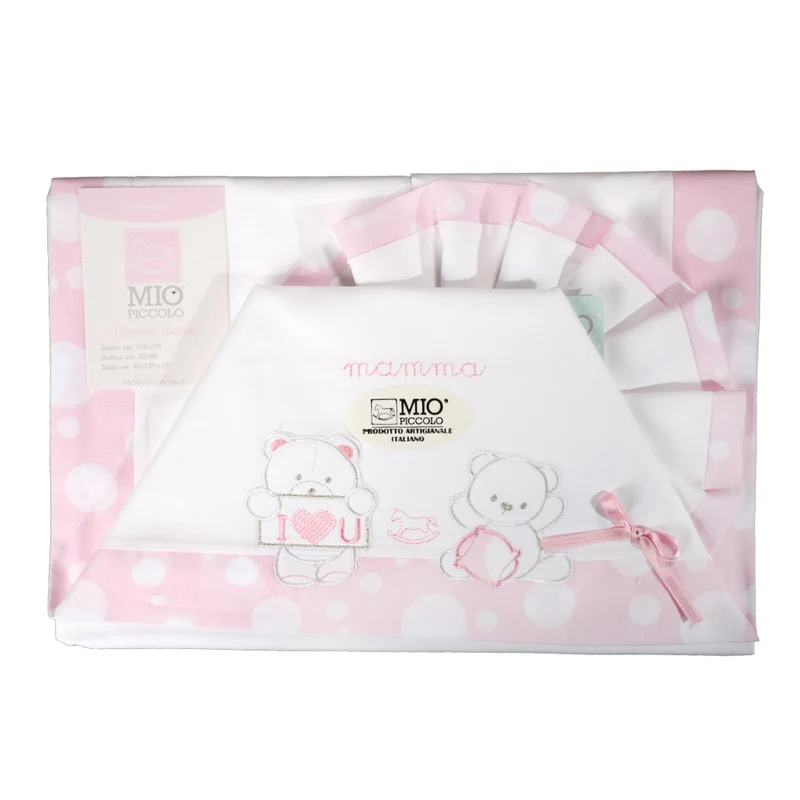SET LENZUOLO PER CULLA LETTINO "CUORE DI MAMMA" MIO PICCOLO