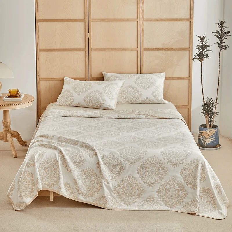 Set di biancheria da letto vintage europeo con motivo jacquard a volute