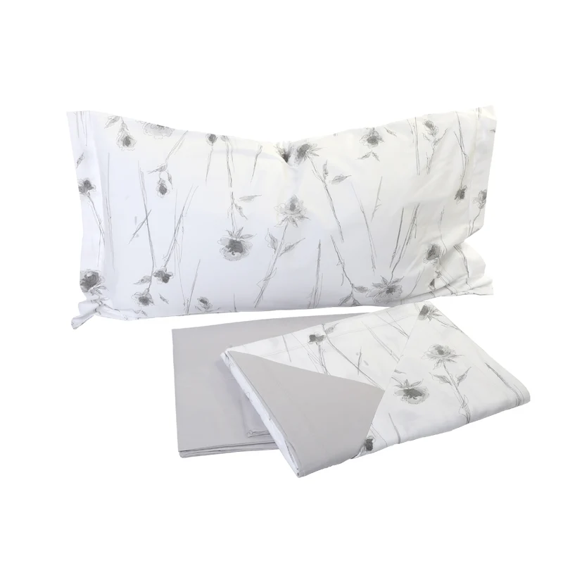 Completo Lenzuola Fantasia Matrimoniale Botticelli Home Fiore a 4 Federe (Vari Colori)