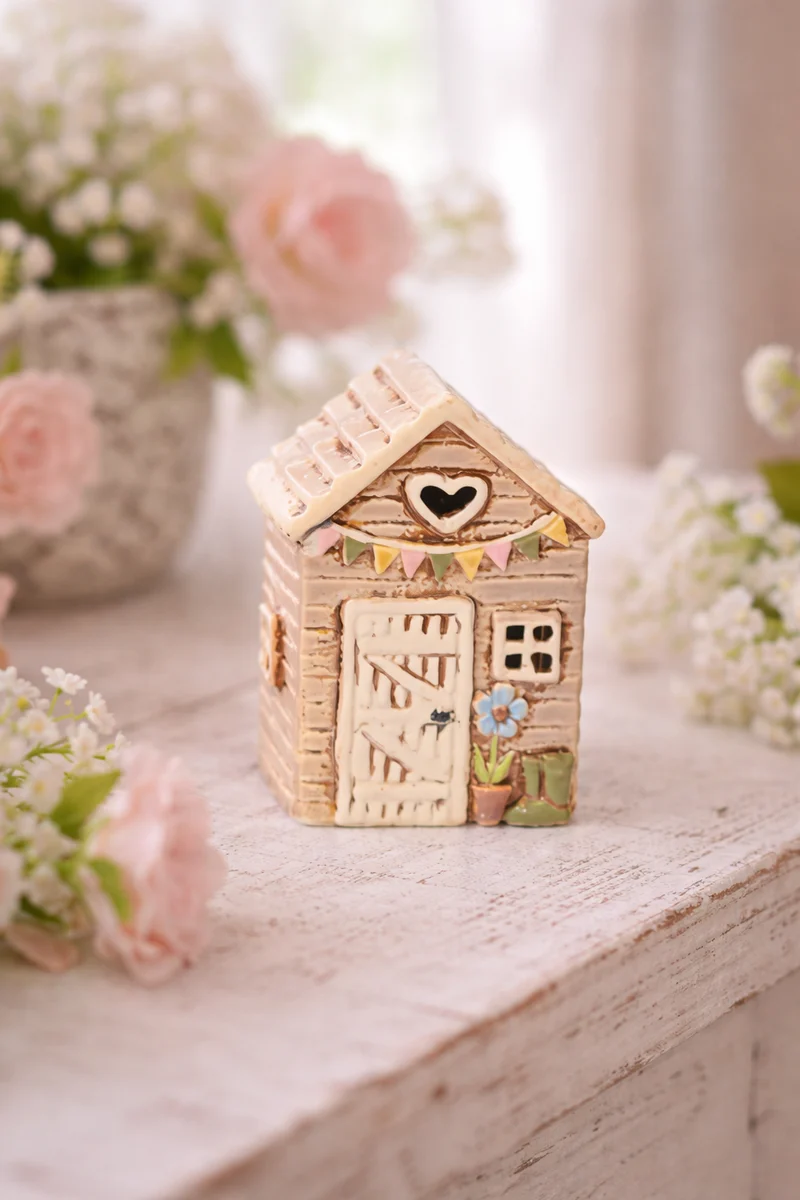 Casetta Portacandela in Ceramica Cottage